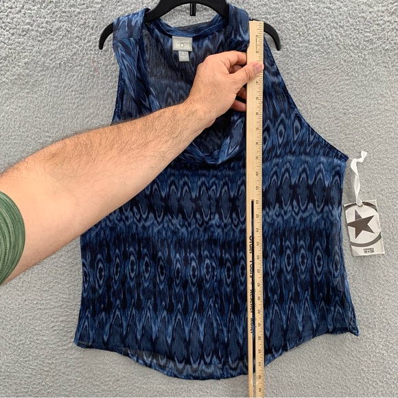 NWT Converse One Star Blue Sleeveless Tunic Top Blouse Boho Preppy Size L - Picture 3 of 12